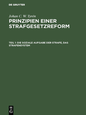 cover image of Die soziale Aufgabe der Strafe, das Strafensystem